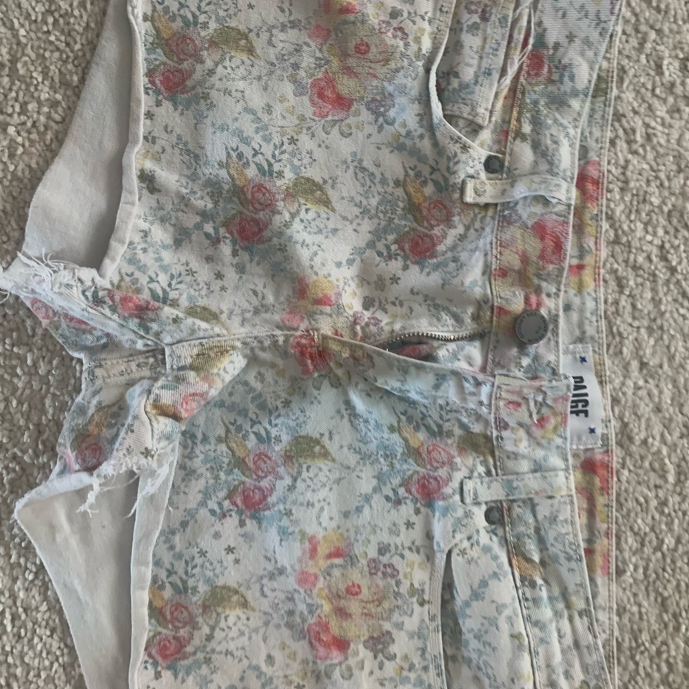 Paige floral denim shorts
